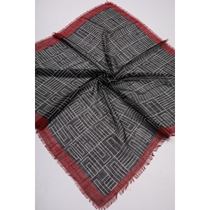 Desenli Keten Flamlı Eşarp - Desen-01