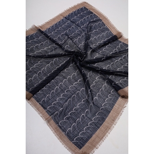 Desenli Keten Flamlı Eşarp - Desen-02