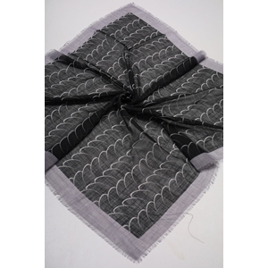 Desenli Keten Flamlı Eşarp - Desen-02