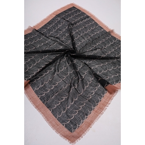 Desenli Keten Flamlı Eşarp - Desen-02