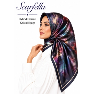 Scarfella Hybrid Desenli Kristal Eşarp - Desen-03