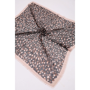 Desenli Keten Flamlı Eşarp - Desen-03