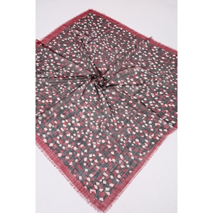 Desenli Keten Flamlı Eşarp - Desen-03
