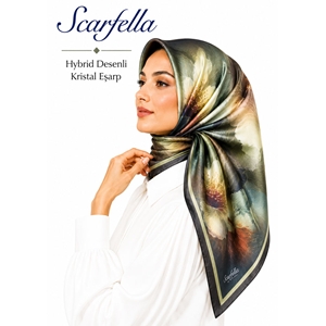 Scarfella Hybrid Desenli Kristal Eşarp - Desen-07