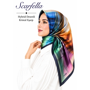 Scarfella Hybrid Desenli Kristal Eşarp - Desen-14
