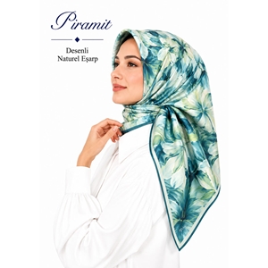 Piramit Desenli Naturel Eşarp - Desen-14