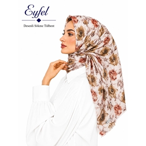 Eyfel Desenli Sökme Tülbent - Desen-19