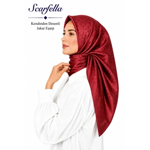 Scarfella Kendinden Desenli Jakar Eşarp - Desen-12