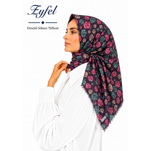 Eyfel Desenli Sökme Tülbent - Desen-22
