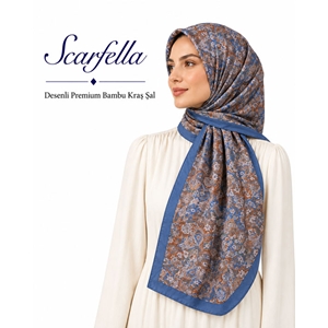 Scarfella Desenli Premium Bambu Kraş Şal - Desen-09