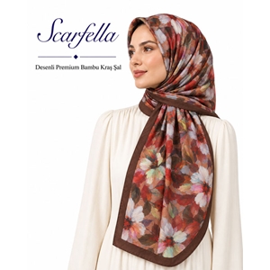 Scarfella Desenli Premium Bambu Kraş Şal - Desen-10