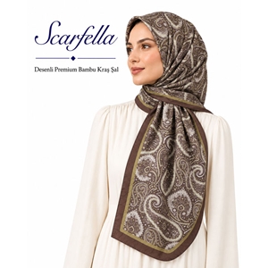 Scarfella Desenli Premium Bambu Kraş Şal - Desen-12