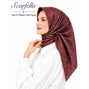 Scarfella Soft El Dikişli Eylül Eşarp - Desen-84