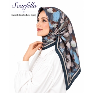 Scarfella Desenli Bambu Kraş Eşarp - Desen-17