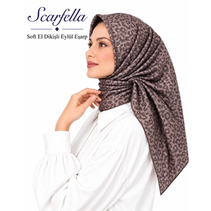 Scarfella Soft El Dikişli Eylül Eşarp - Desen-90