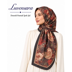 Luvensara Desenli Pamuk İpek Şal - Desen-03