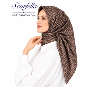 Scarfella Soft El Dikişli Eylül Eşarp - Desen-92