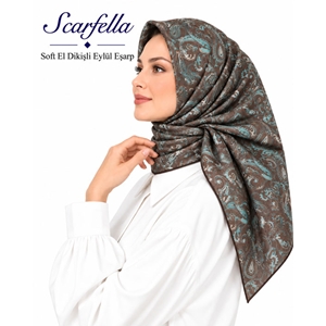 Scarfella Soft El Dikişli Eylül Eşarp - Desen-93