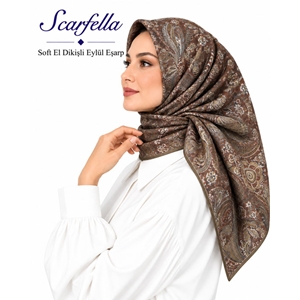 Scarfella Soft El Dikişli Eylül Eşarp - Desen-98