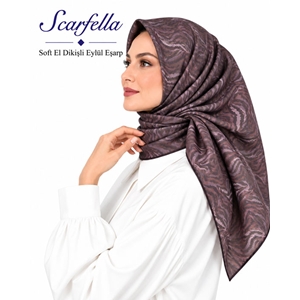 Scarfella Soft El Dikişli Eylül Eşarp - Desen-100